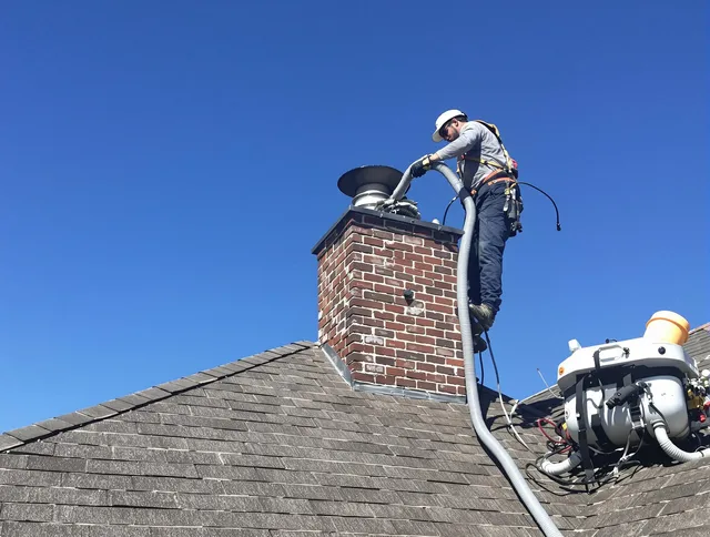 Dedicated Laguna Niguel Chimney Sweep team member cleaning a chimney in Laguna Niguel, CA