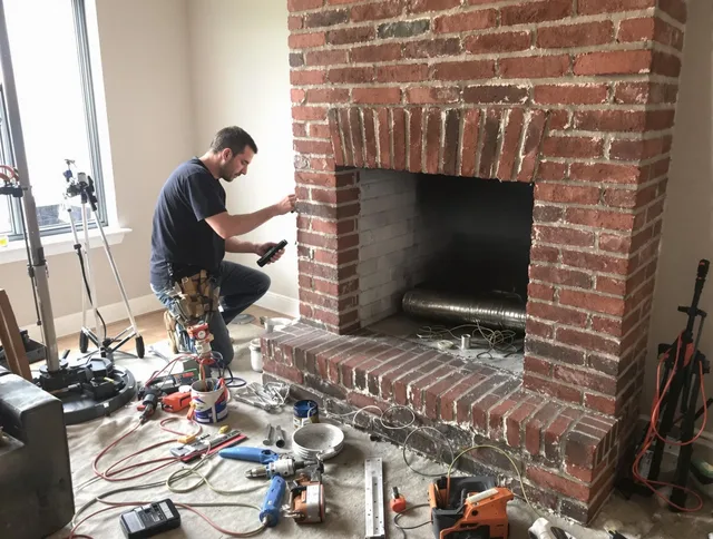 Laguna Niguel Chimney Sweep specialist finalizing chimney liner service in Laguna Niguel, CA