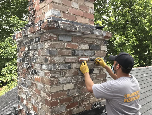 In-progress chimney restoration by Laguna Niguel Chimney Sweep in Laguna Niguel, CA