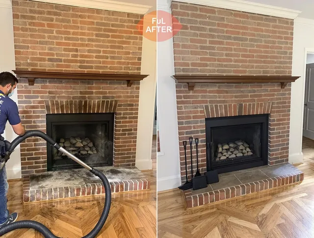 Laguna Niguel Chimney Sweep carefully sanitizing a fireplace in Laguna Niguel, CA